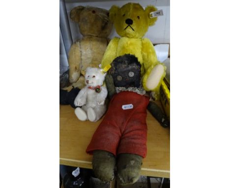 2 Steiff teddy bears, another etc