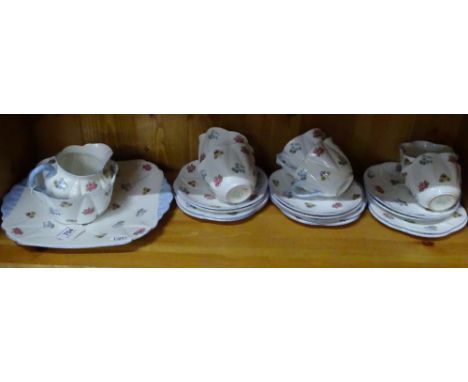 A Shelley Vintage tea service decorated with sprigs of flowers