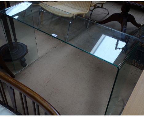 A contemporary glass console / hall table, length 110cm, by Laura Ashley