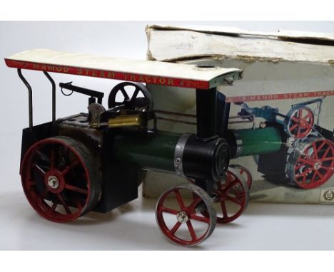 A Mamod live steam powered steam tractor, boxed, length 10"