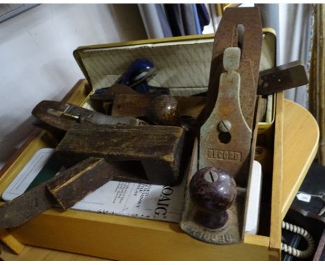A Record smoothing plane and other carpentry tools
