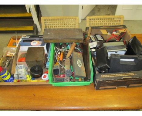 Three boxes of mixed tools to include drill bits 
