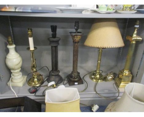 Mixed table lamps to include a marble lamp 