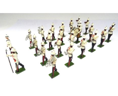 Britains set 2186, RARE Bahamas Police Band with Bandmaster (Condition Very Good-Good, one trumpeter and one trumpet mouthpie