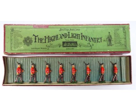 Britains set 213, Highland Light Infantry in original Whisstock box (Condition Very Good-Good, box Fair, one small part of la