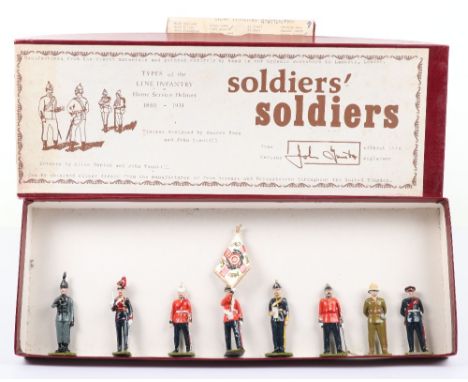John Tunstill's Soldiers Soldiers British Army set 1 Officers, Foot Guards sets 3 (two), 5 and 7, and Fusiliers sets 6 (two),