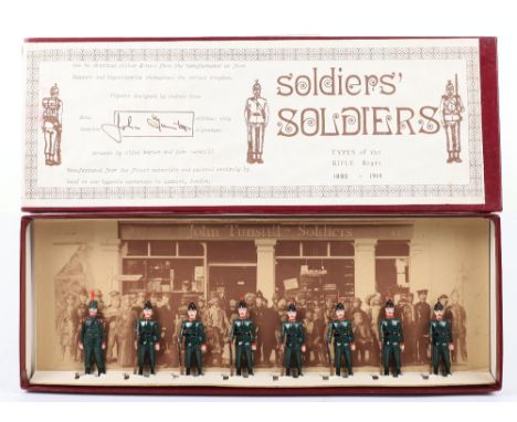 John Tunstill's Soldiers Soldiers British Army Riflemen sets 10, 20, 24 and 25 (two), Foot Guards sets 13 and 29, and Infantr