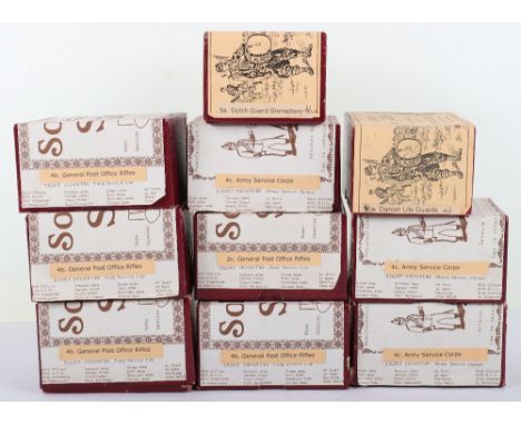 John Tunstill's Soldiers Soldiers sets 4B General Post Office Rifles (five), Army Service Corps (three), Danish Life Guards a
