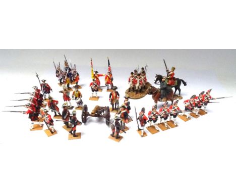 War in the 18th Century British Artillery, Grenadiers, Infantry and Dragoon, many marked BTM, plastic Light Infantry and moun