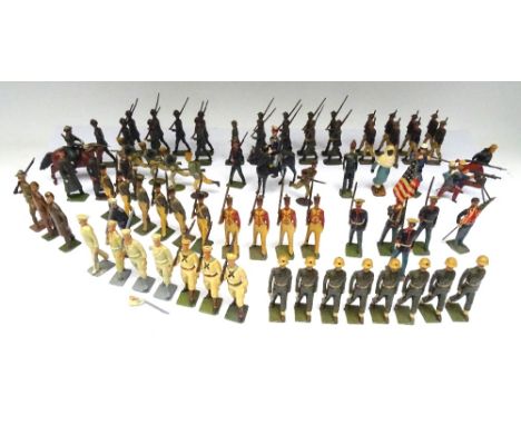 Britains Foreign and US Troops sets 1856 Polish (two with yellow button, two with none, arms repaired), 432 Germans (officer'