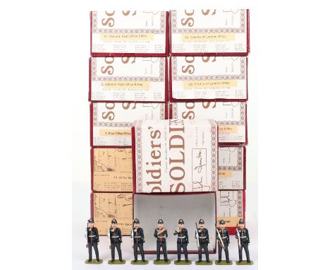 John Tunstill's Soldiers Soldiers British Army  sets 2D County of London Rifles (three), 2C General Post Office Rifles (four)
