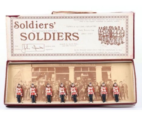 John Tunstill's Soldiers Soldiers British Army sets 4 Infantry in field caps (three), shoulder arms at attention, Fusiliers s