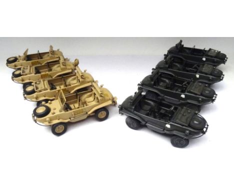 David Hawkins Collection Gonio tinplate 1/24 scale  German Army VW166 Schwimmwagens four in Desert finish, four in dark green