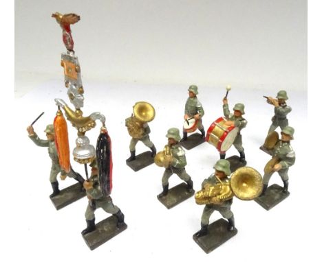 Lineol 70mm German Army marching Military Band with schellenbaum and Musical Director (Condition Very Good) 1938 (9)