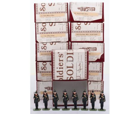 John Tunstill's Soldiers Soldiers British Army set 10B 8th Bttn Linlithgow Volunteers at attention, 10C Royal Irish Rifles at