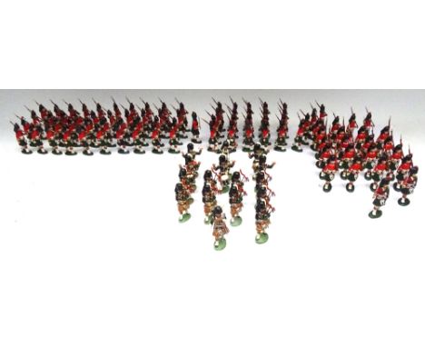 David Hawkins Collection Herald Black Watch marching with three Officers and sixteen piece Pipe and Drum Band very neatly rep