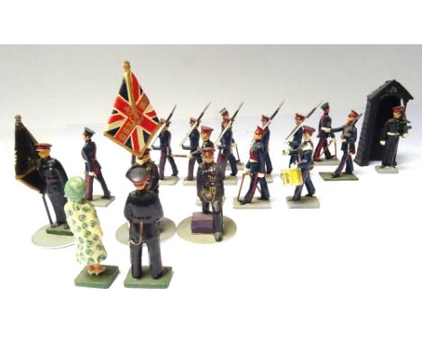 New Toy Soldier British Army in No.1 Dress including Sergeants, Sentry and The Queen Mother presenting colours to the Royal B