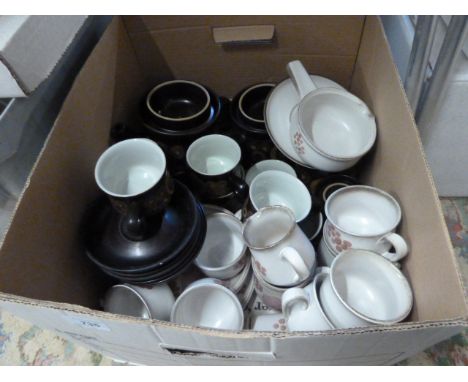 QTY OF DENBY (CUPS AND SAUCERS ETC) 