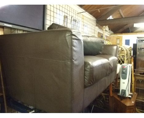 BROWN 2 SEATER SOFA 