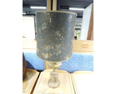 A modern table lamp, of shabby chic design, approx. height including shade 94cm