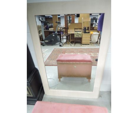 A modern laminate light colour mirror, approx. dimensions 120 x 80cm