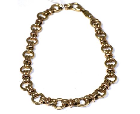 A 9 carat gold fancy link chain necklace 27.79g gross