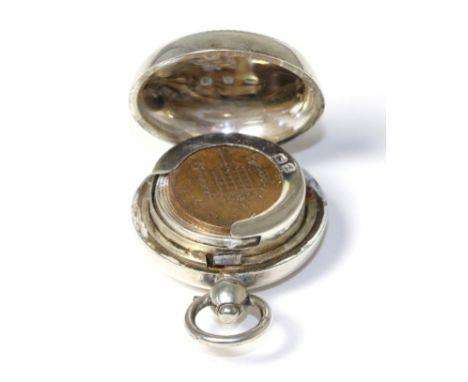Silver sovereign case, engine engraved 