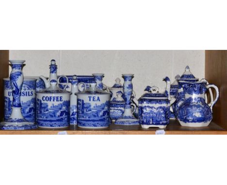 Spode Italian pattern ornamental items and other blue and white etc 