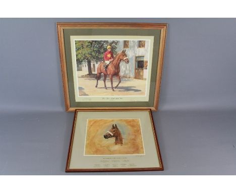 Neil Cawthorne Limited Edition Print. The print entitled 'Red Rum - In The Stable Yard'. Signed in the margin Brian Fletcher 
