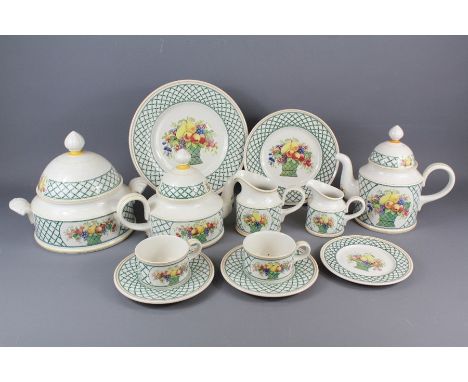 Villeroy &amp; Bosch 'Basket' Dinner Service. The dinner service comprises teapot, coffee pot, two milk jugs, five tea cups, 