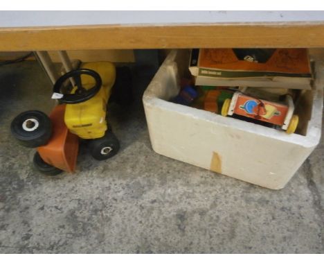 vintage raleigh toy tractor and table tennis set etc