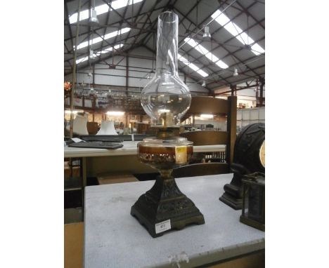oil lamp on cast base
