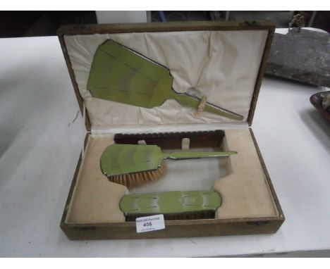 boxed vintage dressing table set