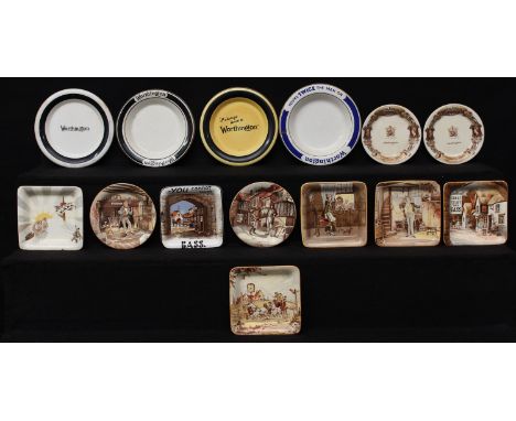Advertising, Breweriana - a collection of Bass and Worthington pub and brewery ashtrays, various designs and manufacturers in