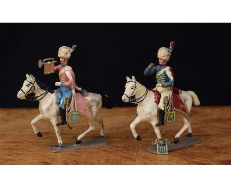 C.B.G. Mignot (Paris, France) lead figures from the Napoleonic Empire range, comprising two trumpeters on horseback from the 
