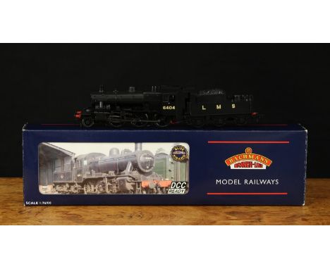 Bachmann Branch-Line OO Gauge 32-827 "Ivatt" LMS Class 2MT 2-6-0 locomotive and six wheel tender, LMS black livery, No.6404, 