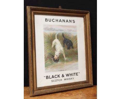 Advertising, Breweriana - an early 20th century James Buchanan &amp; Co Ltd (Buchanan's) Black &amp; White scotch whisky rect