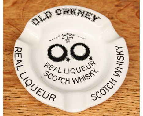 Advertising, Breweriana, Orkney Islands Interest - a scarce early 20th century circular ashtray, "OLD ORKNEY O.O. REAL LIQUEU