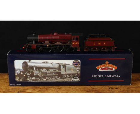 Bachmann Branch-Line OO Gauge 31-185 Jubilee Class 4-6-0 "Australia" locomotive and six wheel tender, LMS crimson livery, No.