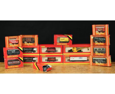 Hornby and Hornby Railways OO Gauge vans, wagons and rolling stock, comprising R722 "Kit Kat" closed van, boxed; R136 Bolsove