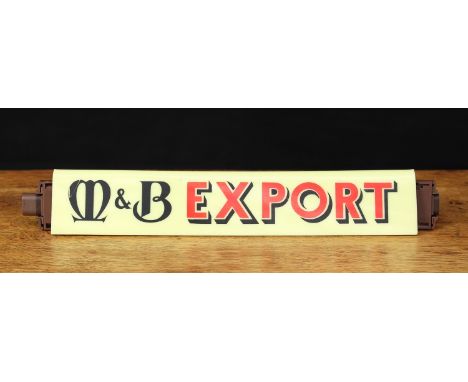 Advertising, Breweriana - a retro M&amp;B Export rectangular shaped advertising point of sale bar strip light, "M&amp;B EXPOR