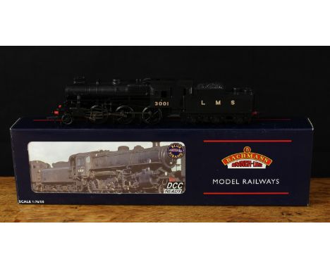Bachmann Branch-Line OO Gauge 32-575 "Ivatt" Class 4 Mogul 2-6-0 locomotive and six wheel tender, LMS black livery, No.3001, 