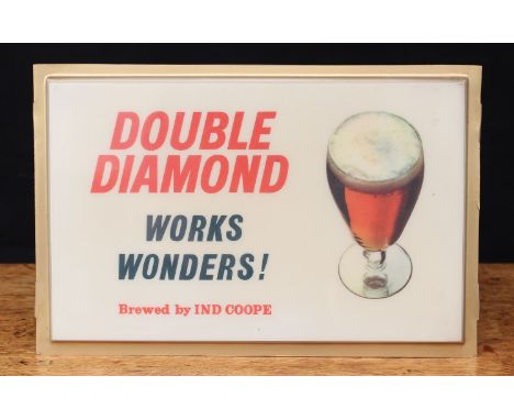 Advertising, Breweriana - a retro 1970's Ind Coope Double Diamond rectangular shaped pictorial advertising/point of sale bar 