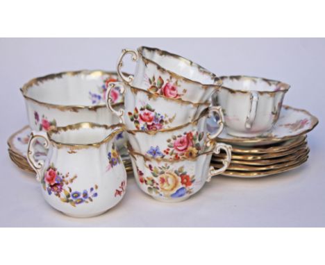 A 15 piece Hammersley china tea set. Condition - firing crack to one saucer, hairline to one cup, crazing throughout.