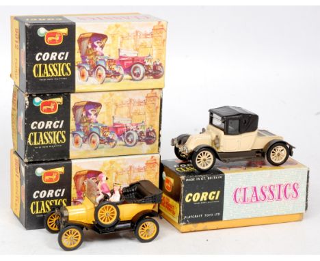 Corgi Classics Boxed Diecast Group, 4 examples to include No.9032 1910 Renault Primrose, No.9012 1915 Ford, No.9021 Daimler 1