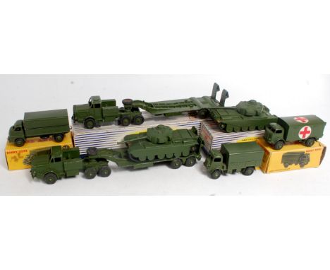 Dinky Toys Boxed and Loose Military Vehicle Group, to include No.660 Tank Transporter (G-BG), a loose No.660 Tank Transporter