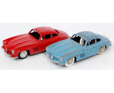 Marklin No.8019 Mercedes Benz 300SL diecast group, 2 examples, 1 red and 1 light blue, both with play wear