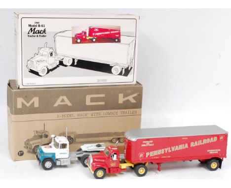 First Gear 1/34th scale commercial vehicle group, 2 boxed examples to include No.1902255 "Gradall Co." R-Model Mack with Lowb