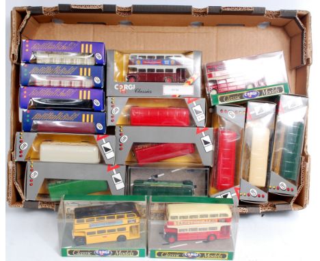 30 assorted Corgi Toys and Majorette Public Transport diecast vehicles, some loose, majority boxed, specific examples to incl