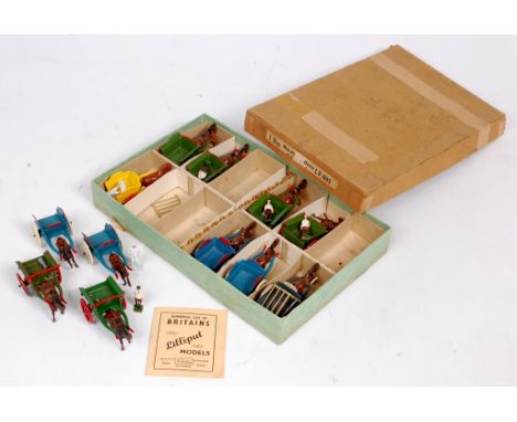 Britains Lilliput Trade Box 1 Dozen LV605 Milk Float and Horse, in-complete example, only containing 6 LV605 Milk Float and H